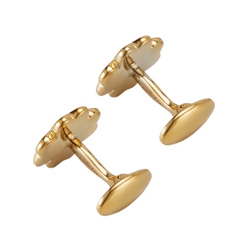 Jan Leslie Four Leaf Clover Sterling Silver Gold Vermeil Cufflinks In Gold