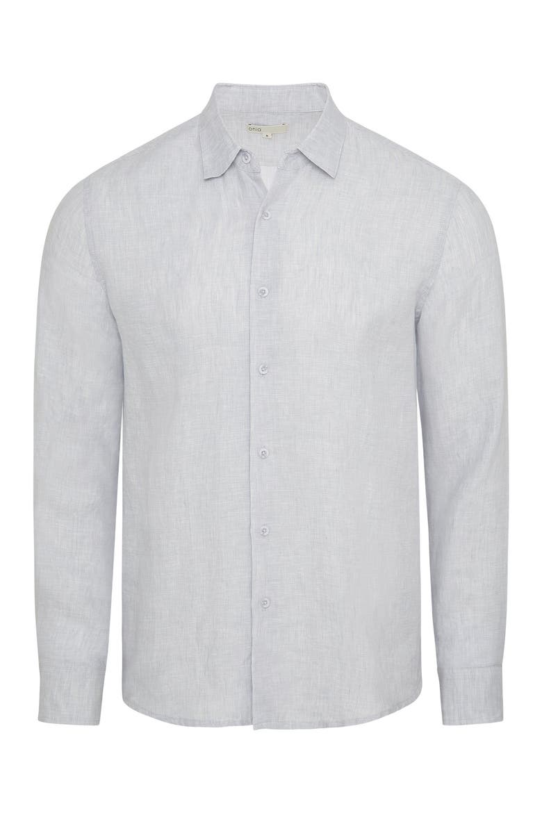 Linen Long Sleeve Shirt, Alternate, color, LIGHT GREY