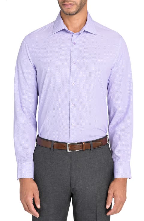 Slim Fit Abstract Print Performance Dress Shirt (Regular & Big)