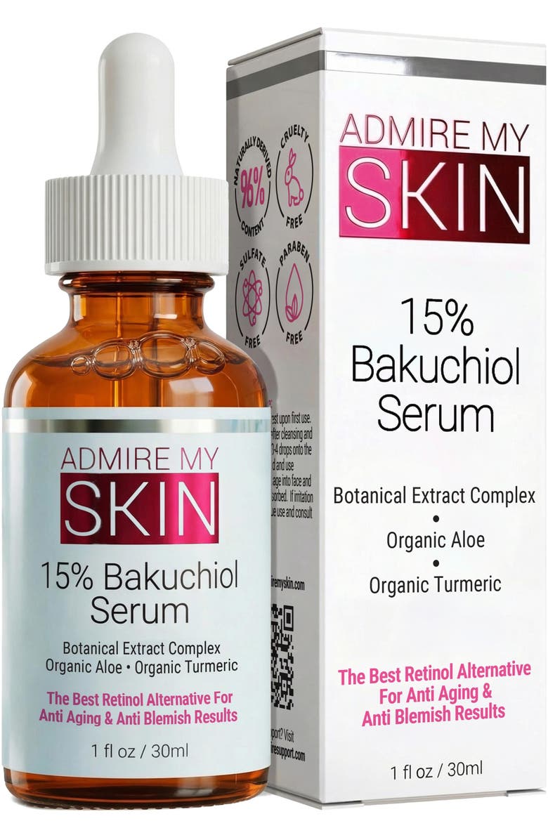 Admire My Skin 15% Bakuchiol Serum Natural Retinol Alternative, Main, color,