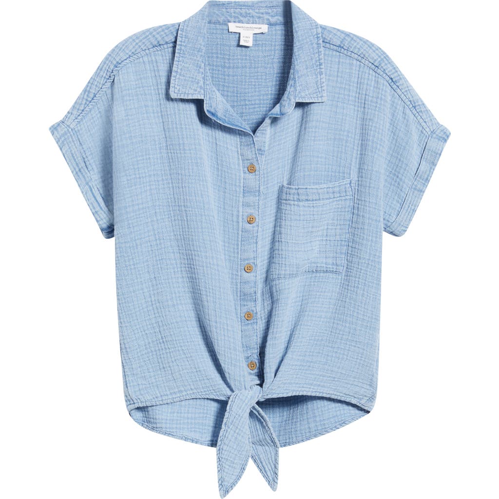 BEACHLUNCHLOUNGE BEACHLUNCHLOUNGE ROSALIA TIE FRONT COTTON TOP