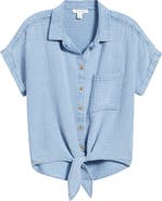 beachlunchlounge Rosalia Tie Front Cotton Top