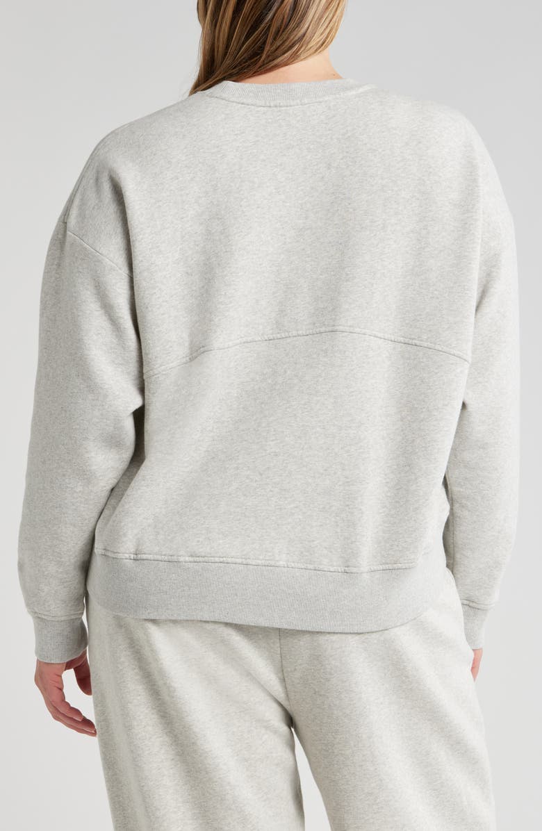 Zella Cloud Fleece Sweatshirt, Alternate, color, Grey Light Heather