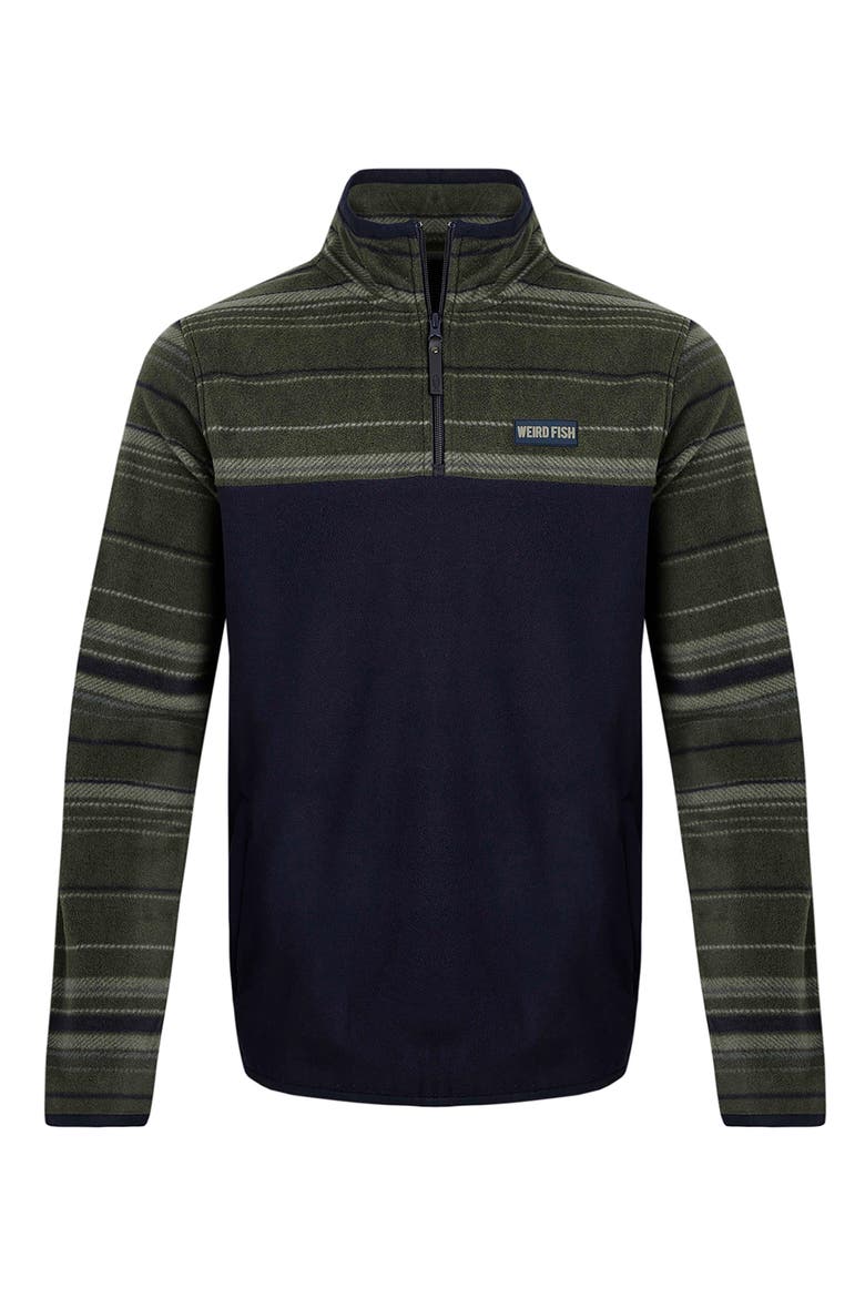 Gilbert 1/4 Zip Striped Microfleece, Alternate, color, Fir Green