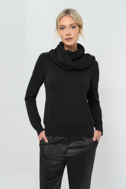 Anatomie Seneca Cashmere Blend Sweater With Scarf In Black