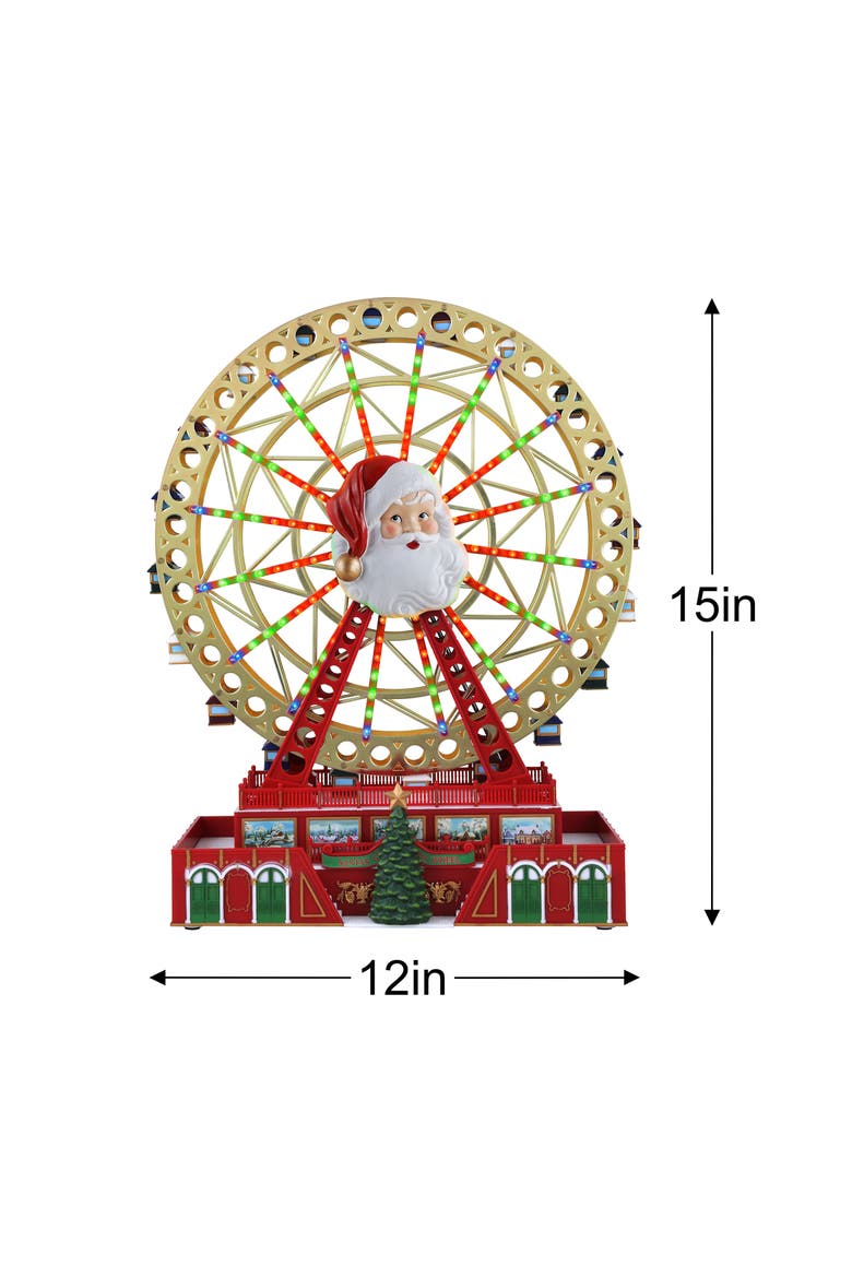 15 in. Santa's Light Show Ferris Wheel, Alternate, color, Multicolored
