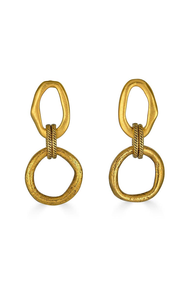 Sculpted Circle Drop Earrings, Main, color, Gold
