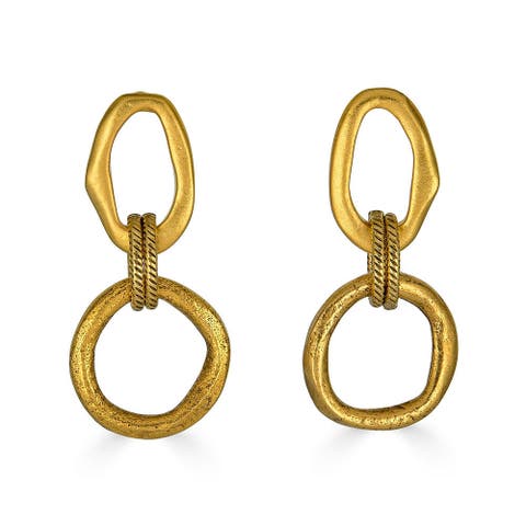 Sculpted Circle Drop Earrings