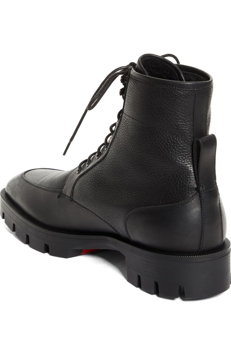 Christian Louboutin Caracolo Lion Leather Boot, Alternate, color, Black