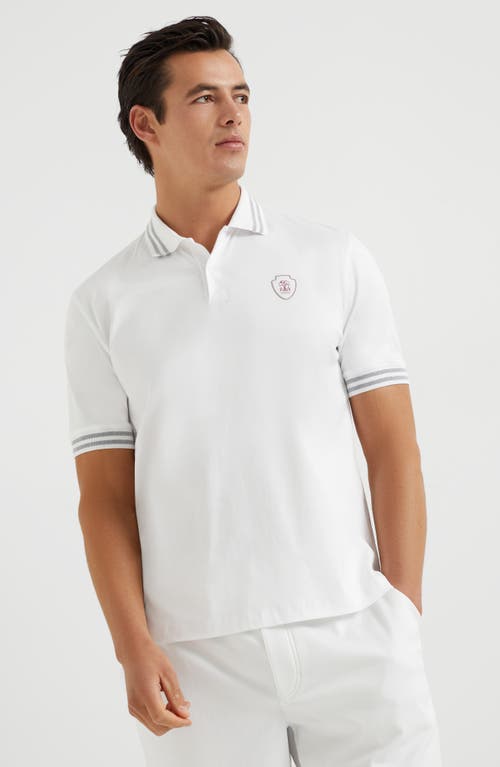 Shop Brunello Cucinelli Jersey Polo Shirt In White