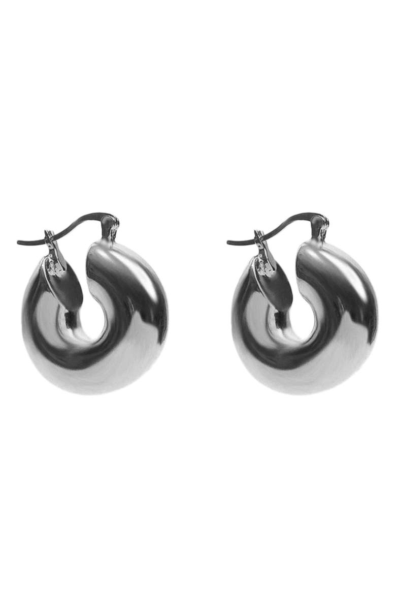 Argento Vivo Sterling Silver Bold Tube Hoop Earrings, Main, color, Silver