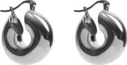Argento Vivo Sterling Silver Bold Tube Hoop Earrings