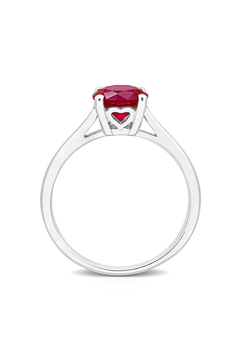 Created Ruby Solitaire Ring, Alternate, color, RED