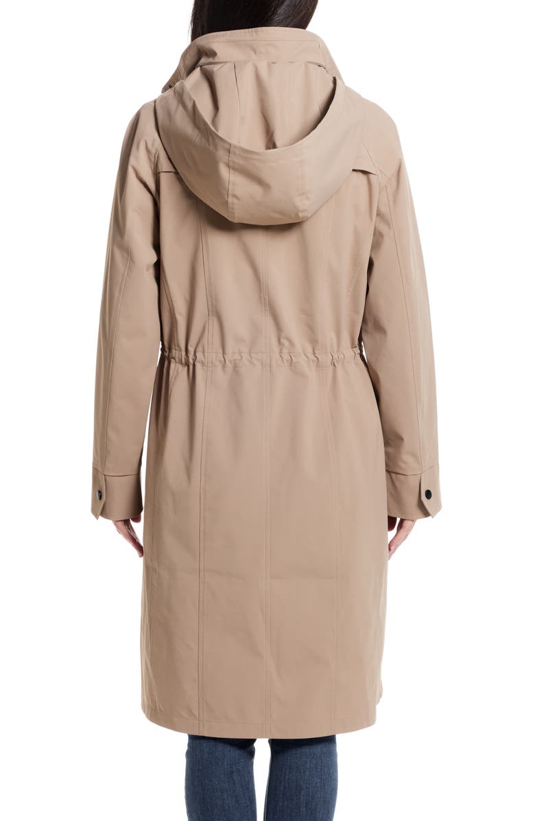 Gallery Water Resistant Hooded Raincoat, Alternate, color, Mushroom