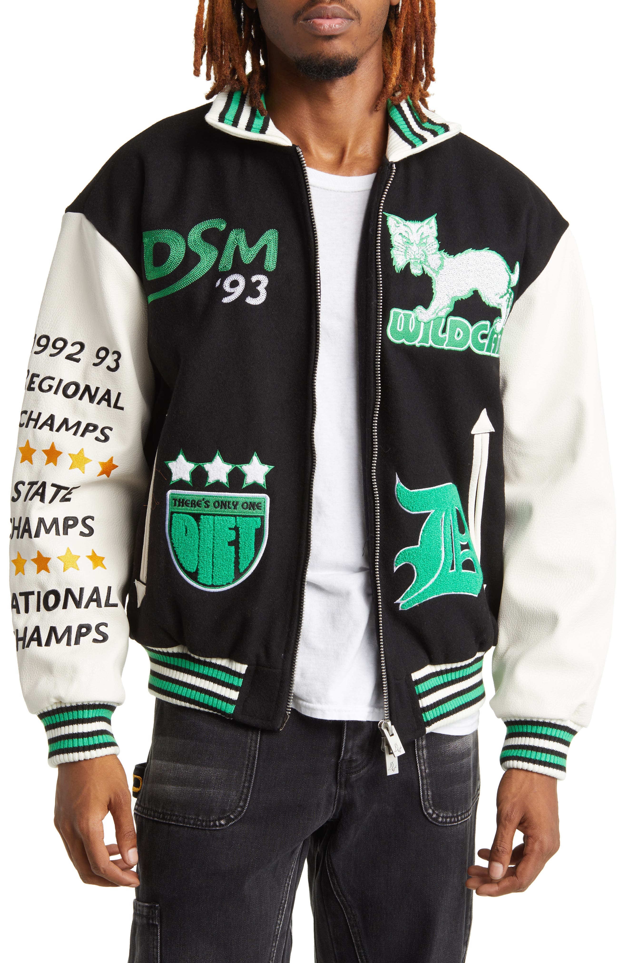 DIET STARTS MONDAY Wildcat Wool Blend Varsity Jacket (Men) | Nordstromrack