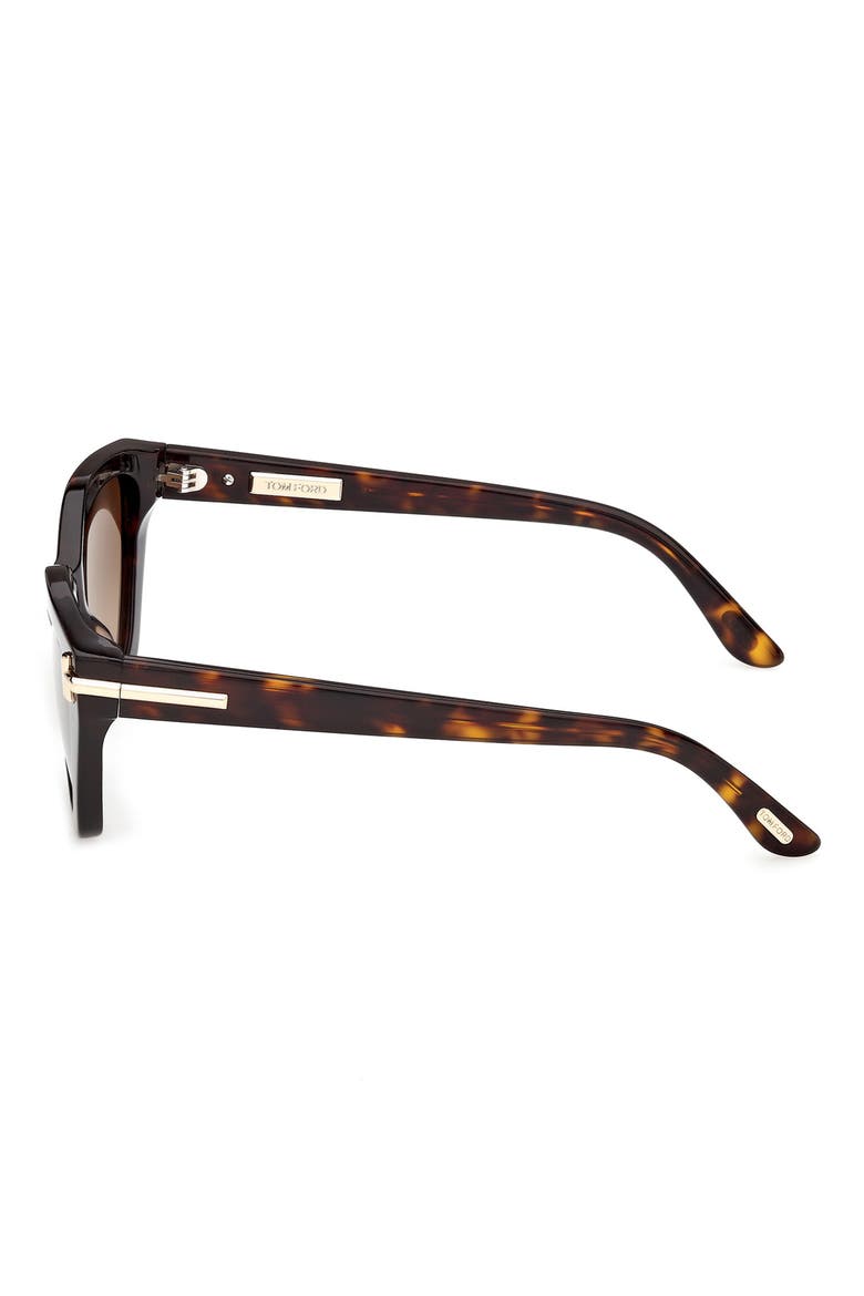 55mm Butterfly Sunglasses, Alternate, color, DARK HAVANA SHINY GOLD / BROWN