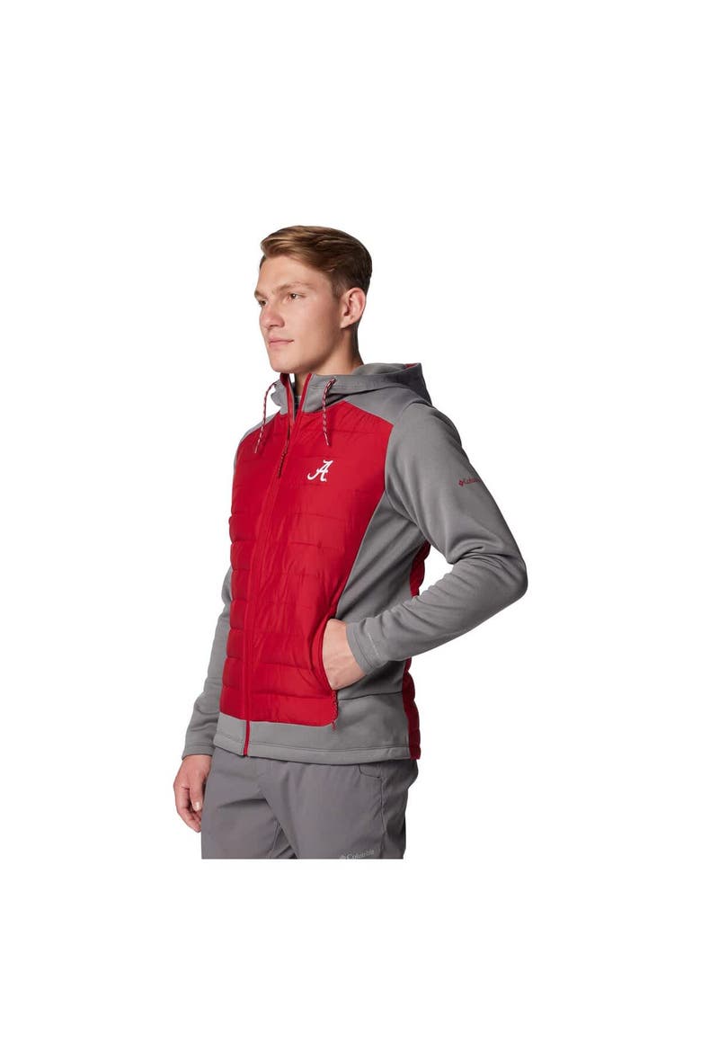 Men's Columbia  Gray/Crimson Alabama Crimson Tide Out-Shield Hybrid Full-Zip Hoodie Jacket, Alternate, color, Gray