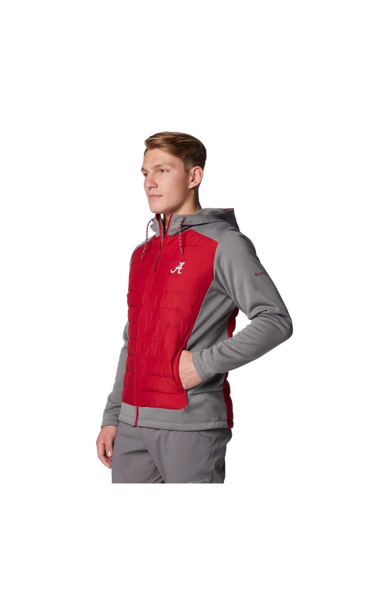 Columbia Men's Columbia  Gray/Crimson Alabama Crimson Tide Out-Shield Hybrid Full-Zip Hoodie Jacket, Alternate, color, Gray