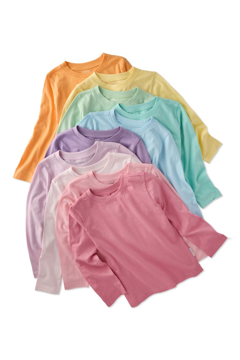 Kids' London Assorted 10-Pack Organic Cotton T-Shirt, Main, color, SUNNY PINK RAINBOW