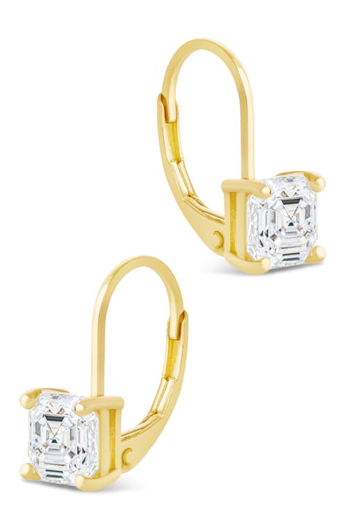 Sterling Forever Princess Cut Cubic Zirconia Lever-back Earrings In Gold