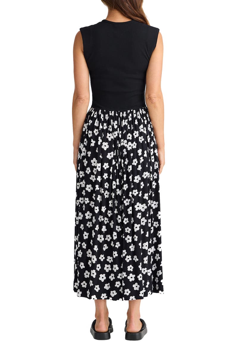 Daphne Mixed Media Midi Dress, Alternate, color, DITSY DAISY