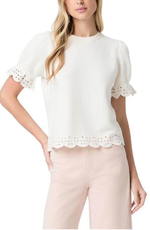 Ciabatta Eyelet Trim Cotton Top