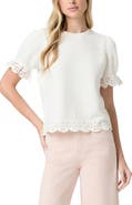 PAIGE Ciabatta Eyelet Trim Cotton Top