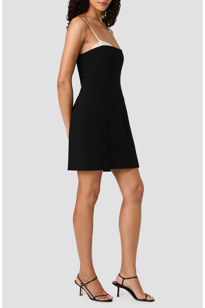Azra Lace Trim Minidress, Alternate, color, BLACK PORCELAIN CREAM
