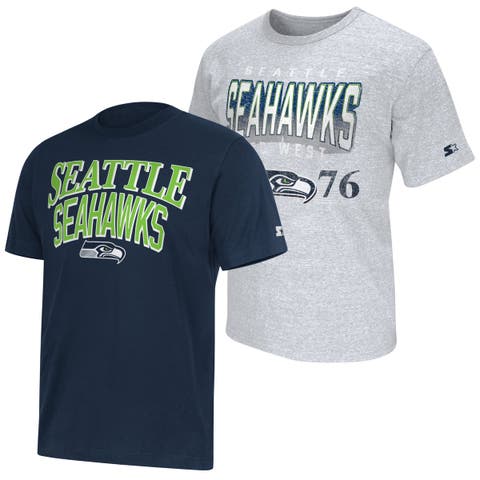 Men's Starter  College Navy/Heather Gray Seattle Seahawks Two-Pack Logo T-Shirt Set