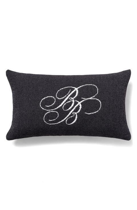 BB Monogram Decorative Lumbar Throw Pillow