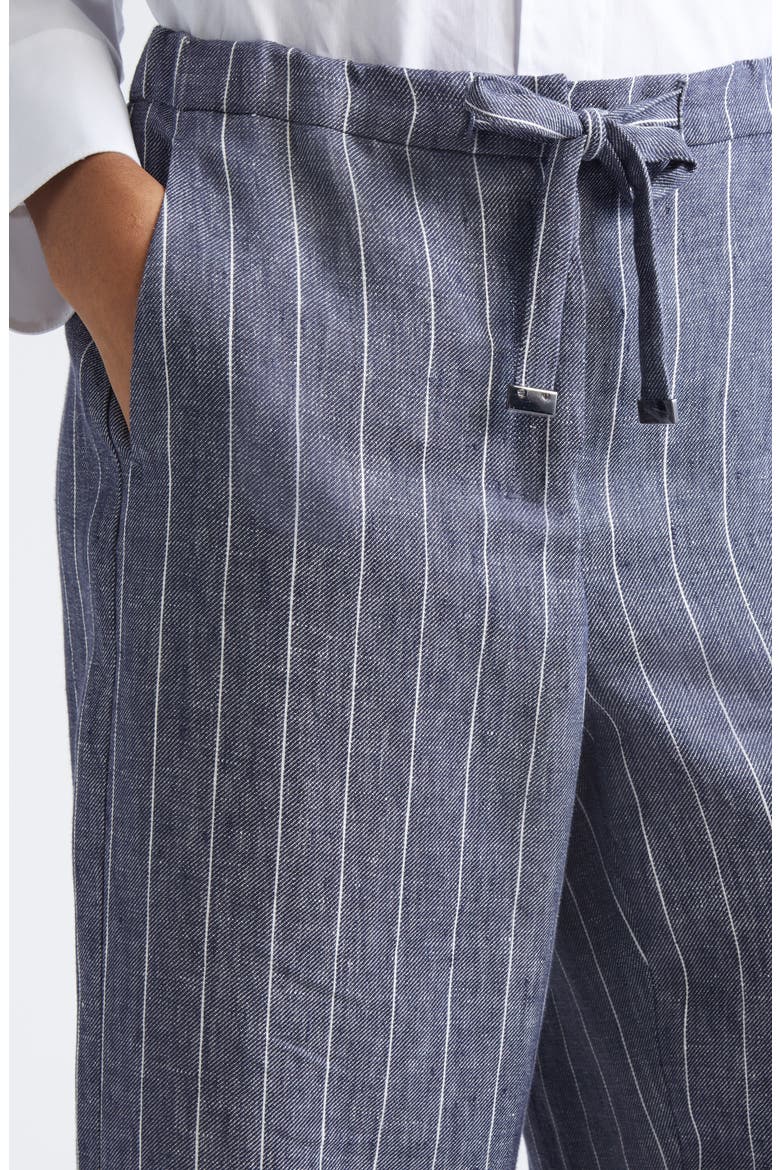 Cresta Pinstripe Linen Twill Wide Leg Crop Pants, Alternate, color, ULTRAMARINE