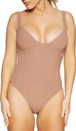 Naked Wardrobe Faux Bustier Ribbed Bodysuit