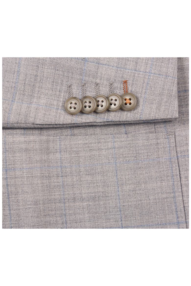 Plaid Grey Wool Blend Suit, Alternate, color, LIGHT GREY