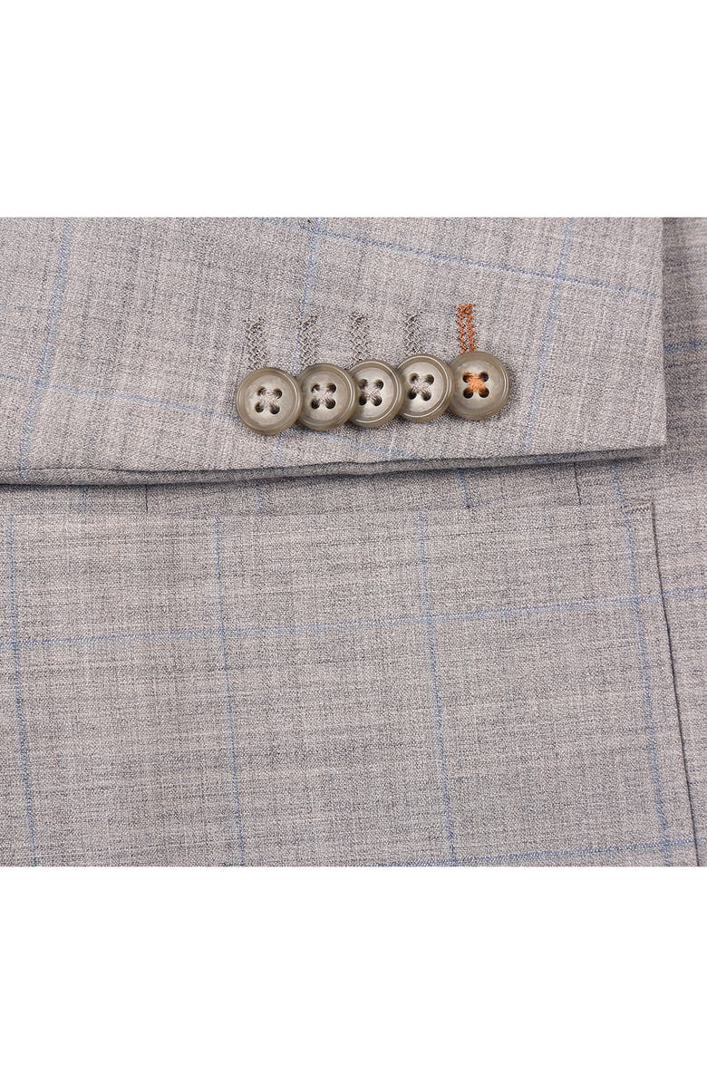 English Laundry Plaid Grey Wool Blend Suit, Alternate, color, Light Grey