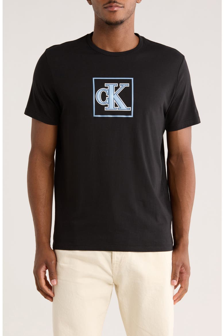 Outline Box Logo Graphic T-Shirt, Main, color, BLACK