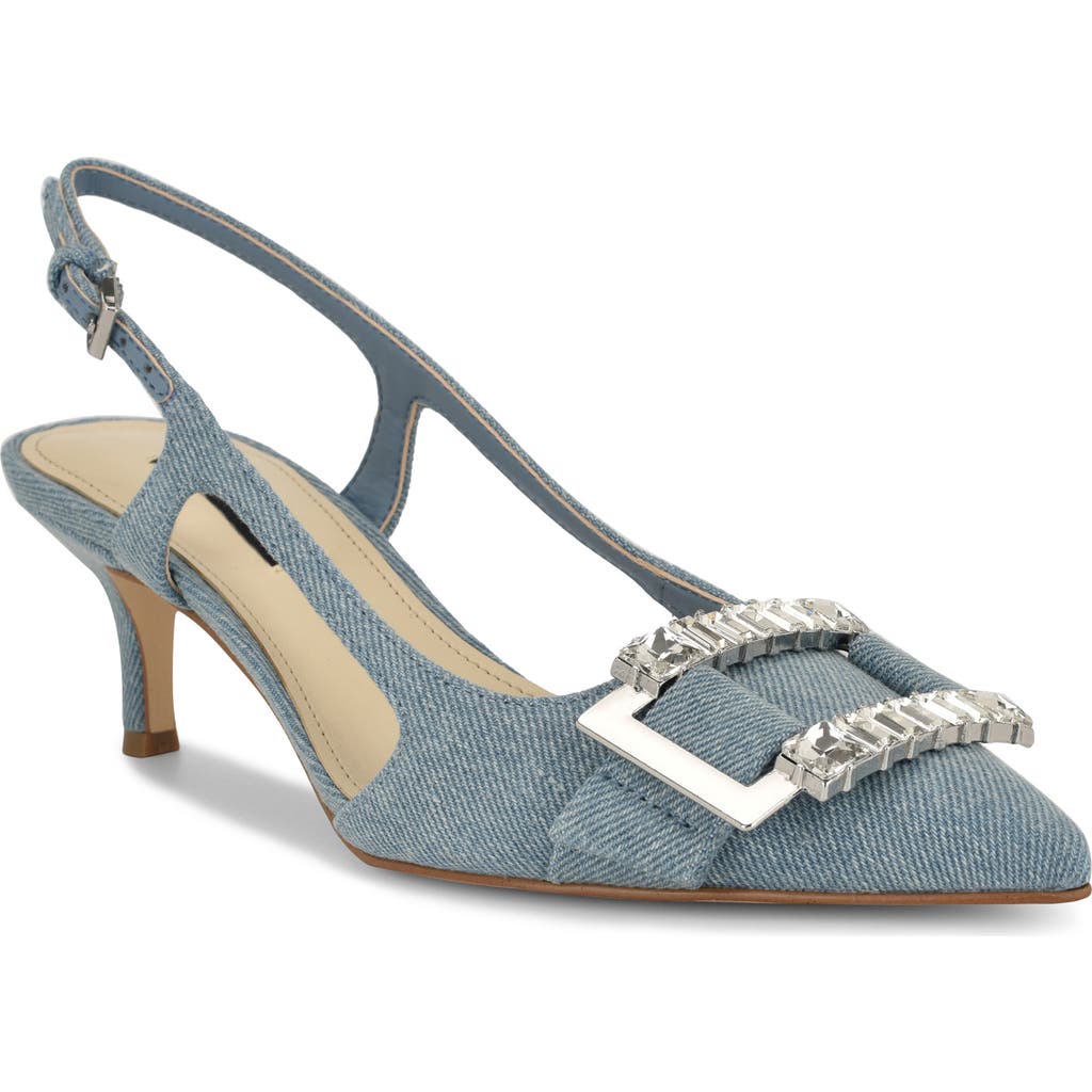 Nine West Neeri Pointed Toe Slingback Pump In Light Blue
