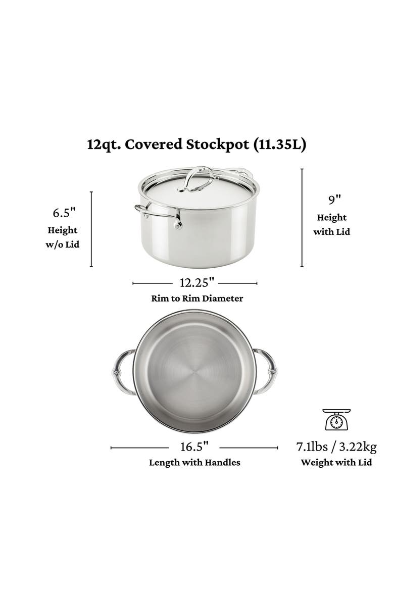 ProBond® Luxe Professional Clad Stainless Steel 12-Quart Stock Pot with Lid, Alternate, color, NO COLOR