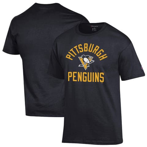 Men's Champion  Black Pittsburgh Penguins Primary Logo Jersey T-Shirt
