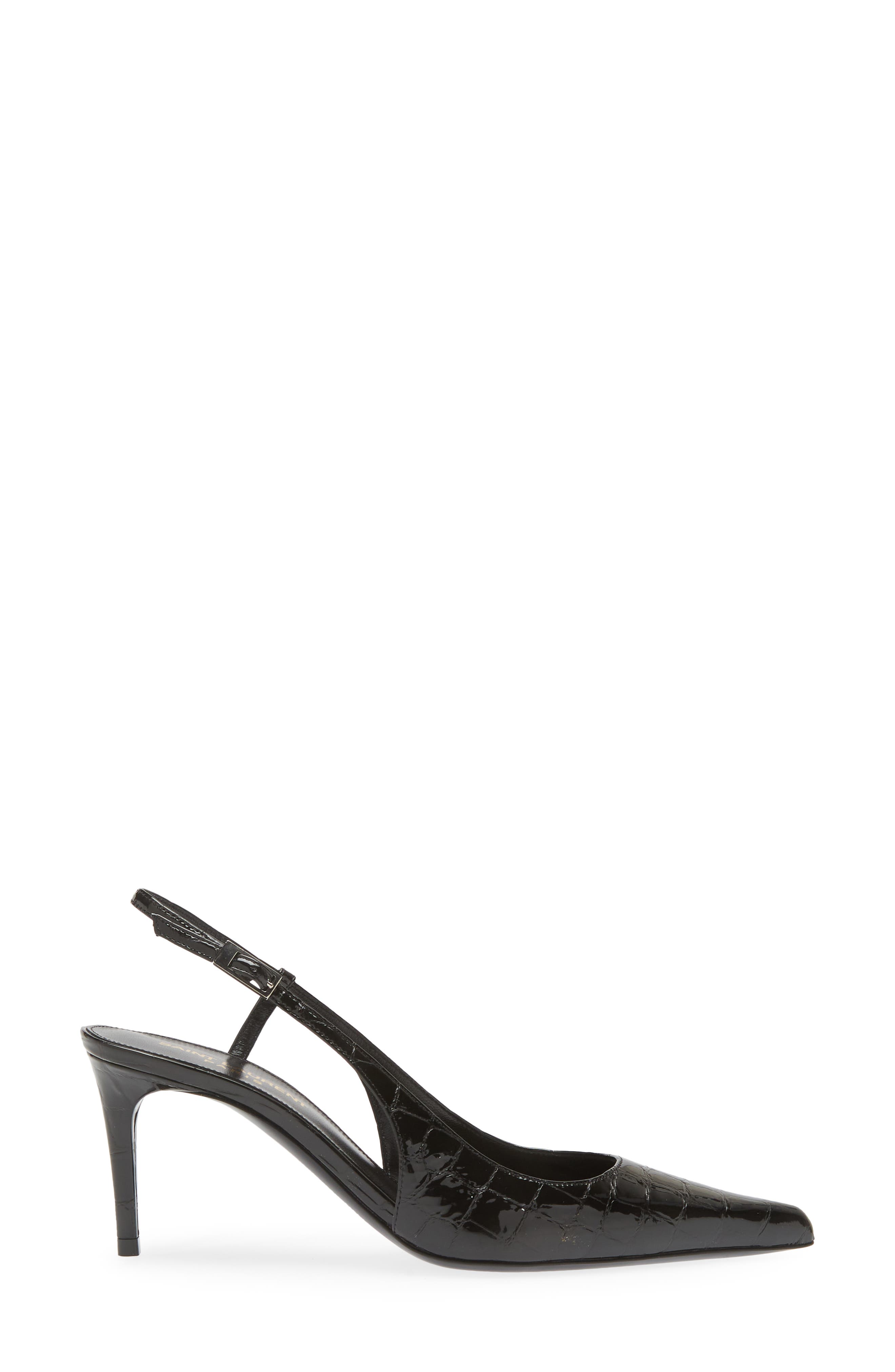 Hacker Pointed Toe Slingback Pump, Alternate, color, BLACK