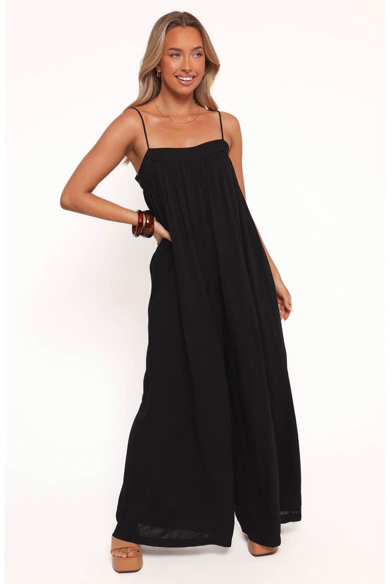 Abegail Flowy Wide Leg Jumpsuit, Alternate, color, BLACK