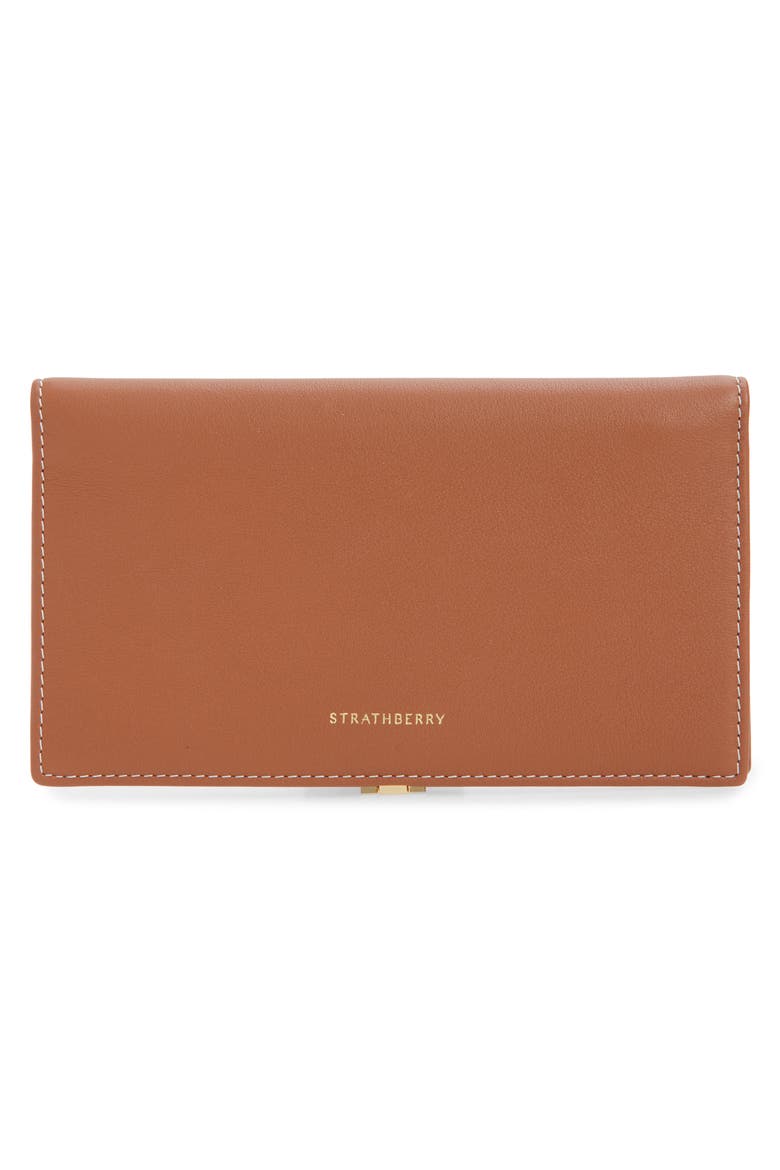 Large Melville Street Leather Wallet, Alternate, color, CHESTNUT - VANILLA STITCH