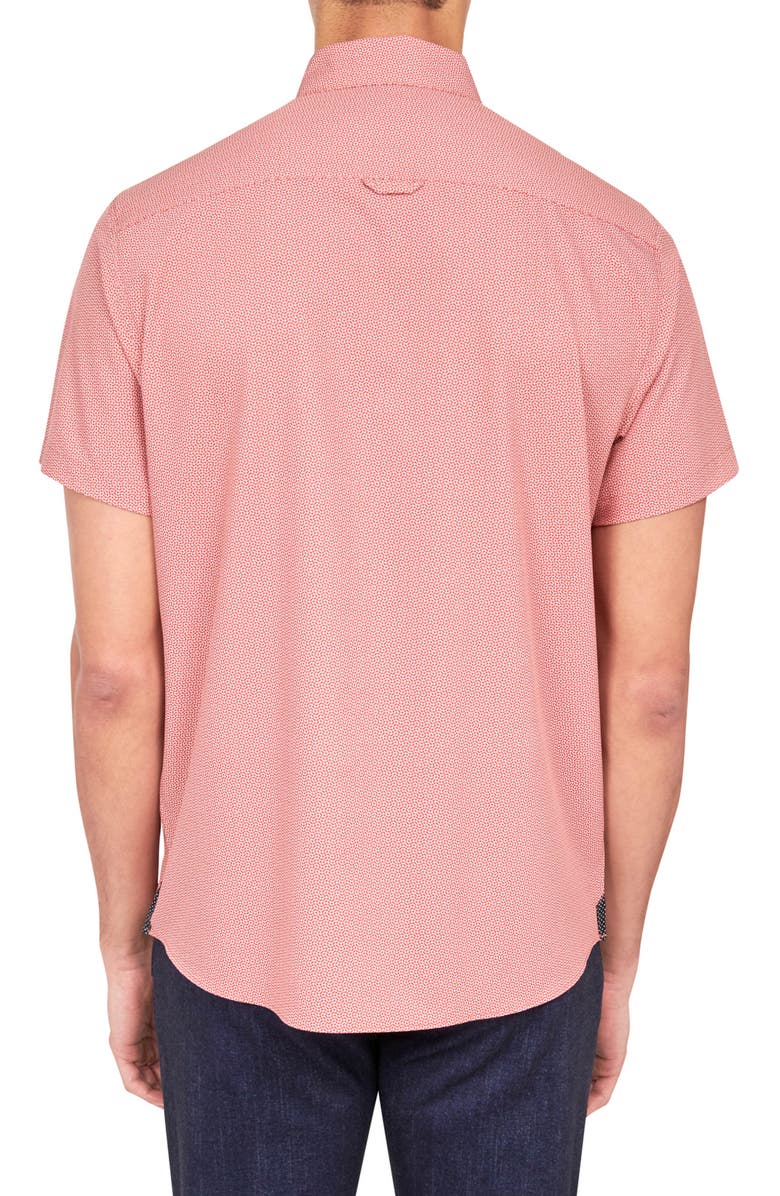 Brooklyn Brigade Wavy Geo Performance Button-Down Shirt, Alternate, color, Orange