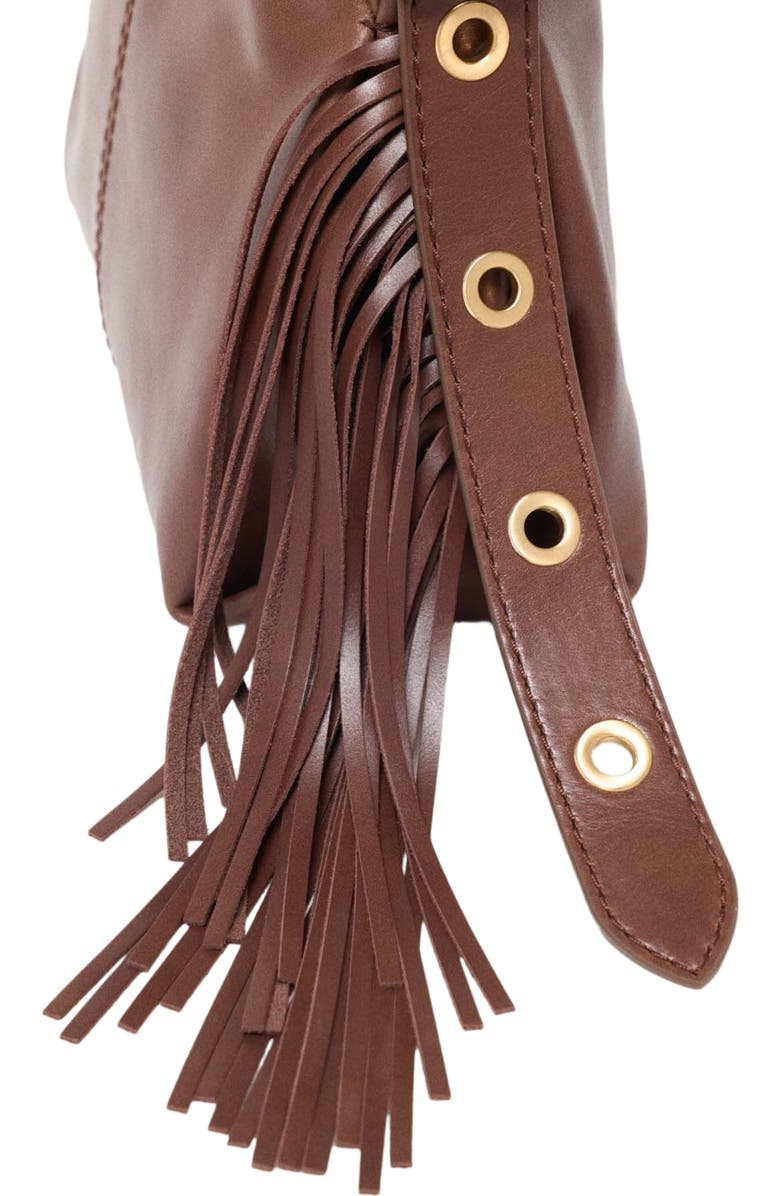 maje Miss M mini bag in vintage leather, Alternate, color, Brown