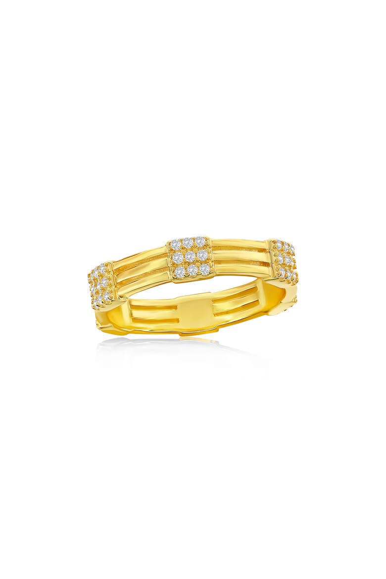 Cubic Zirconia Square Band Ring, Main, color, GOLD