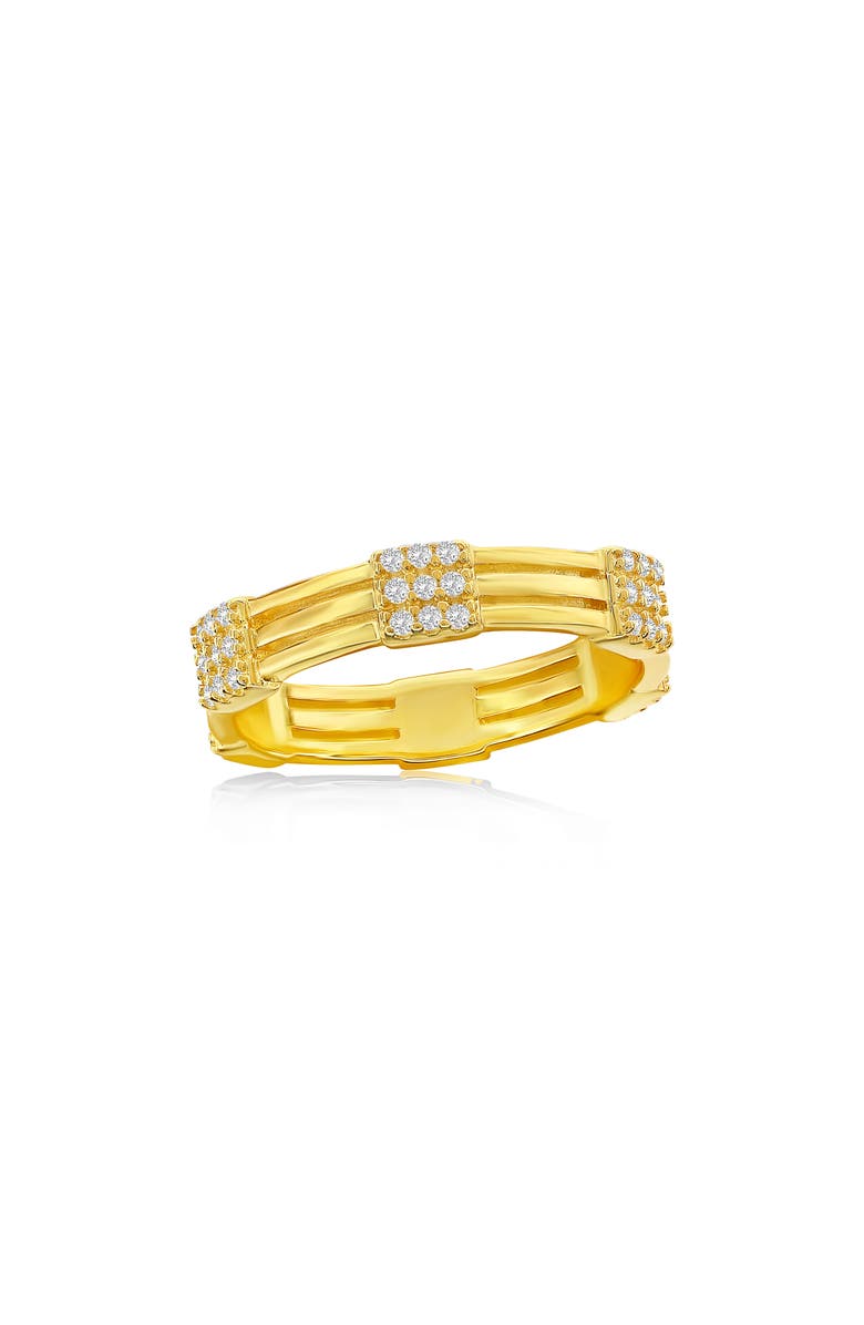 SIMONA Cubic Zirconia Square Band Ring, Main, color, Gold
