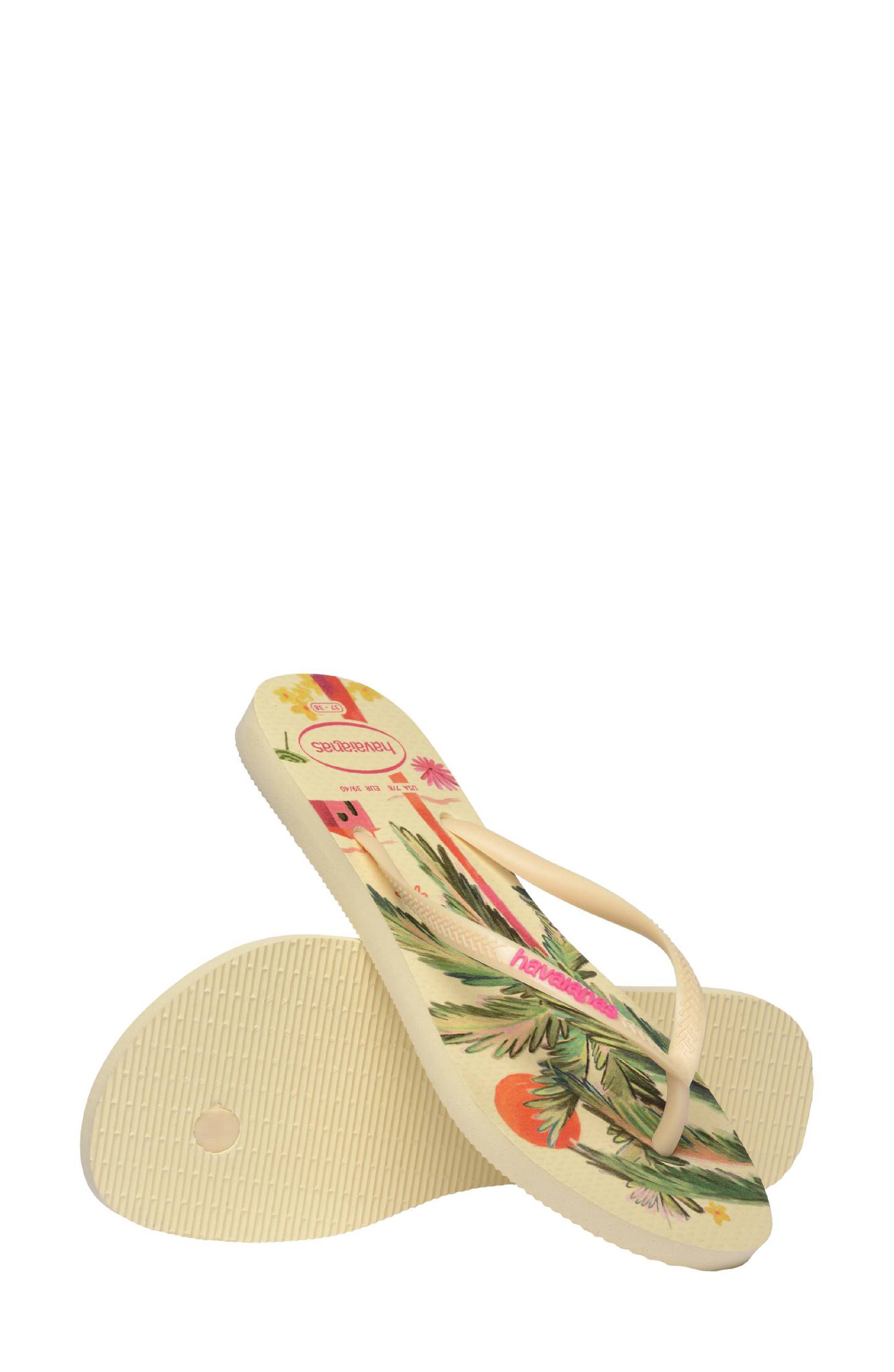 Havaianas Slim Summer Bliss Flip Flop, Alternate, color, Buttercream