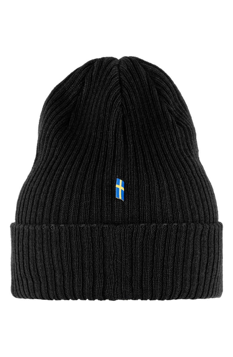 Fjällräven Ribbed Performance Beanie, Alternate, color, Black