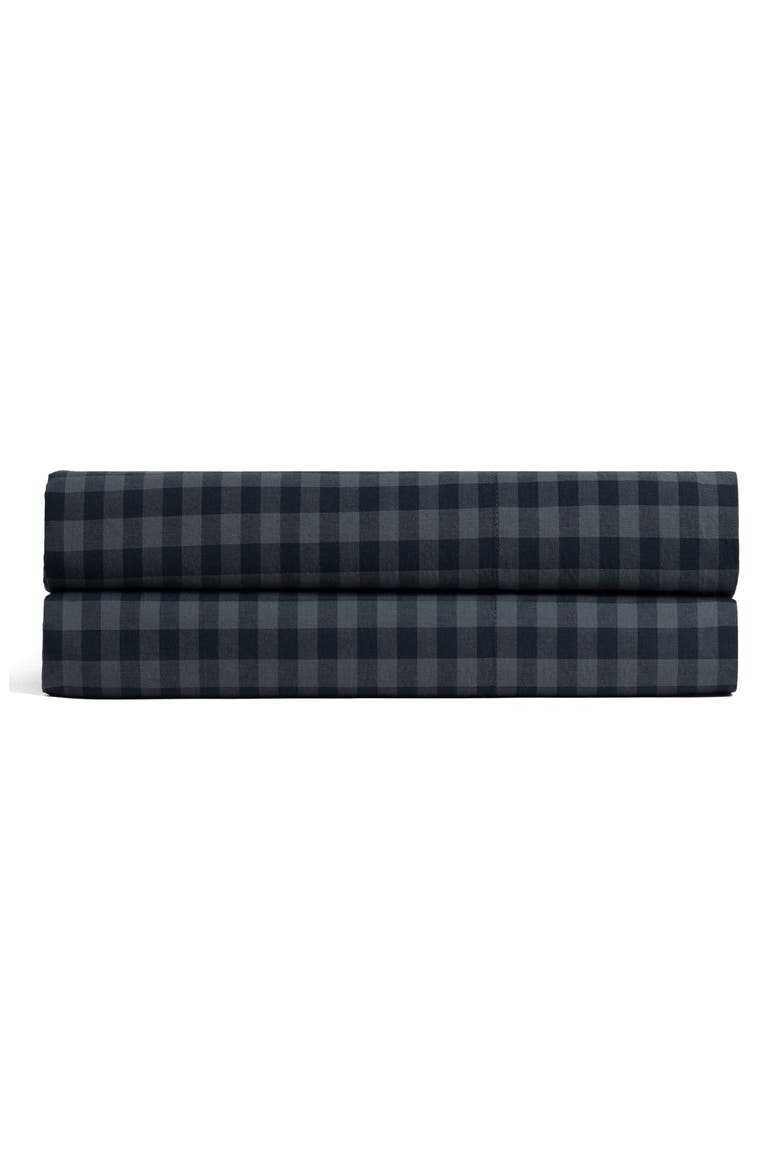 Brushed Cotton Fitted Sheet, Main, color, DUSK CHECK