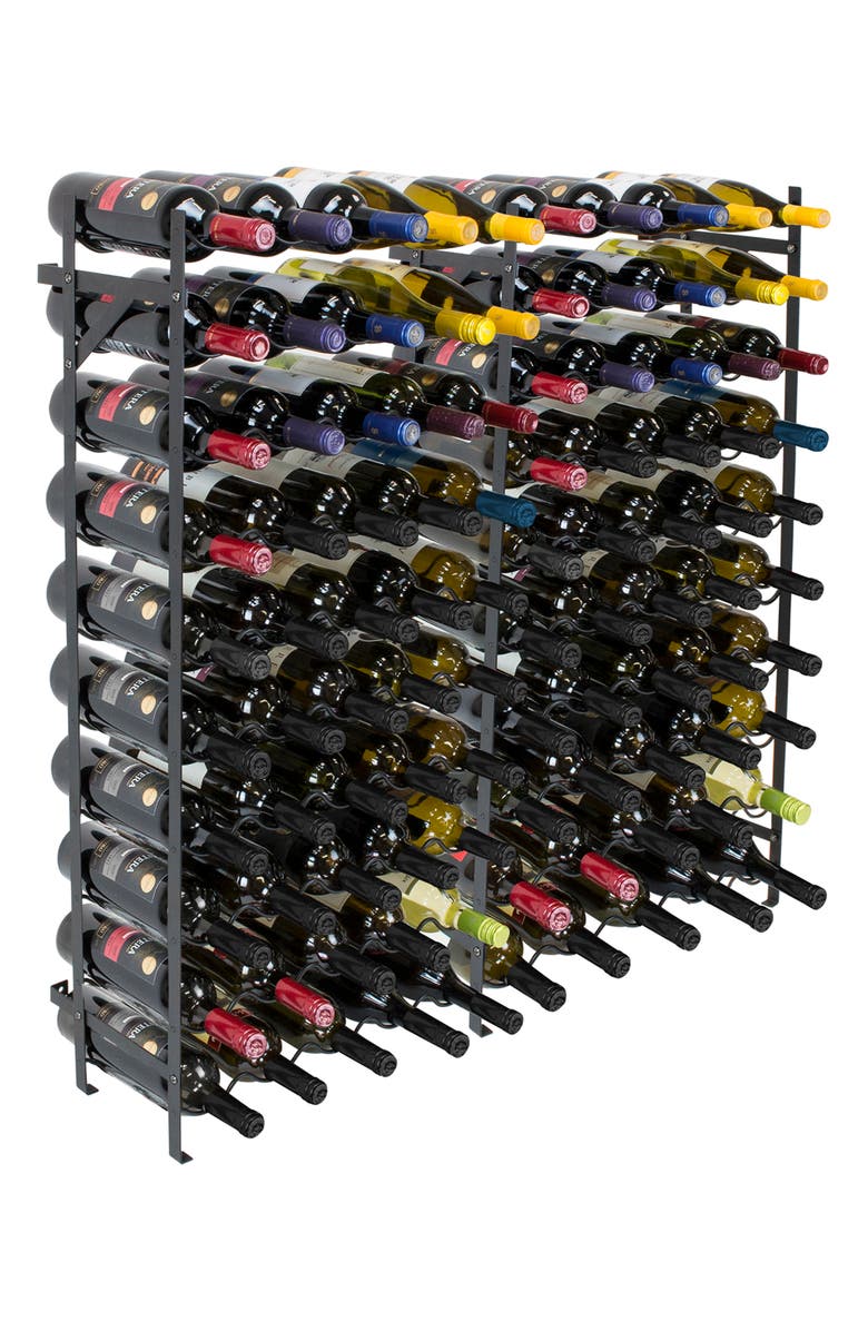 SORBUS Black 100 Bottle Freestanding Wine Rack, Alternate, color,