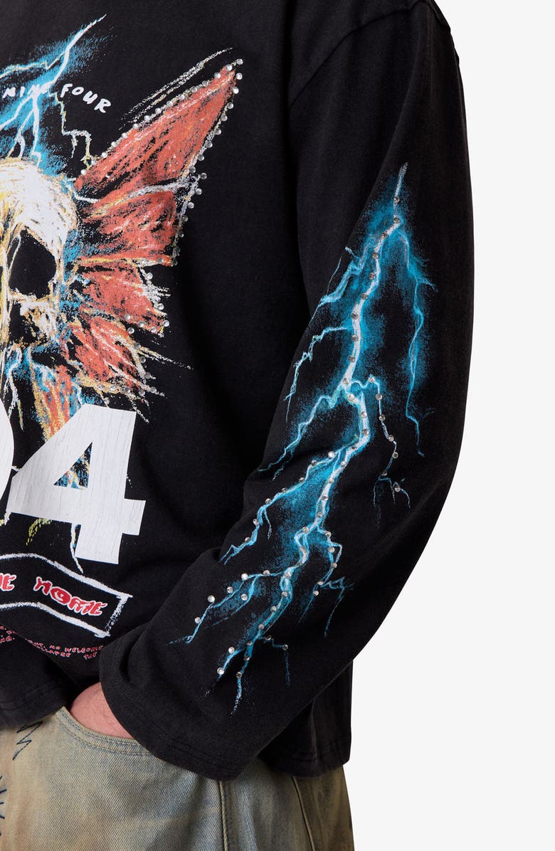 mnml Gem Skull Long Sleeve Cotton Graphic T-Shirt, Alternate, color, 